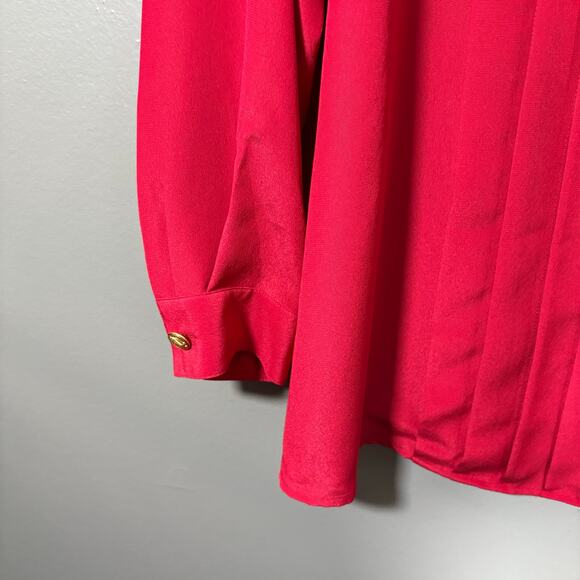 Jones New York Vintage 1980's Red Pleated Preppy Top - 18W - Women's Plus Size - Picture 3 of 6